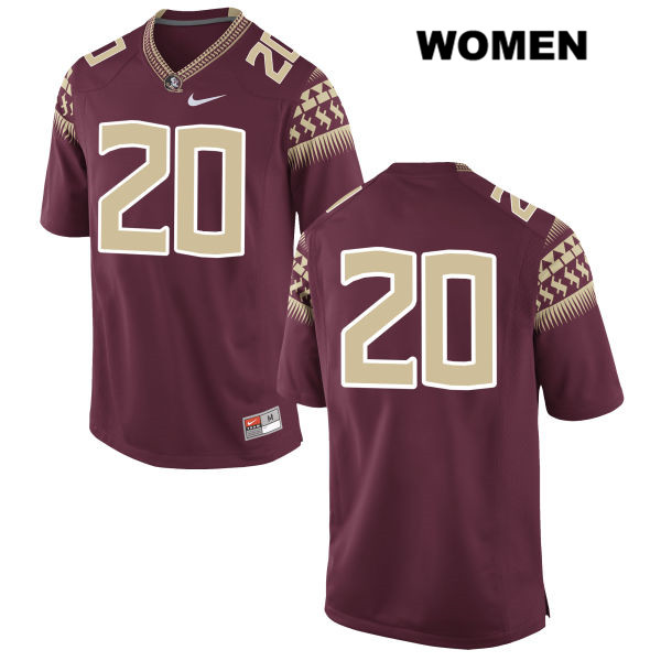 Women's NCAA Nike Florida State Seminoles #20 Jaiden Woodbey College No Name Red Stitched Authentic Football Jersey KVQ7769HD